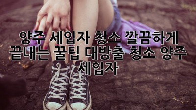 🏠✨ 양주 세입자 청소, 깔끔하게 끝내는 꿀팁 대방출! #청소 #양주 #세입자